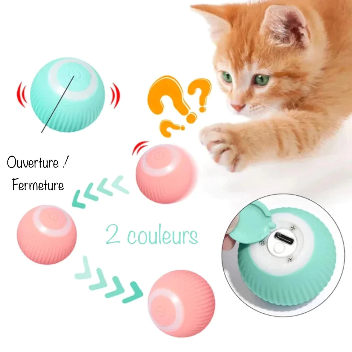 Balle interactive pour chat